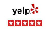 Yelp 5 Star Rating Icon that links to Spaces Interior Design Yelp Page